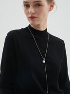 Forest Overture Natural Freshwater Drops Pearl Titanium Steel Casual Slim Neck Sweater Chain by NEPTUNE PEARL