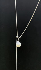 Forest Overture Natural Freshwater Drops Pearl Titanium Steel Casual Slim Neck Sweater Chain by NEPTUNE PEARL