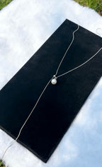 Forest Overture Natural Freshwater Drops Pearl Titanium Steel Casual Slim Neck Sweater Chain by NEPTUNE PEARL