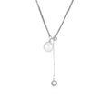 Forest Overture Natural Freshwater Drops Pearl Titanium Steel Casual Slim Neck Sweater Chain by NEPTUNE PEARL