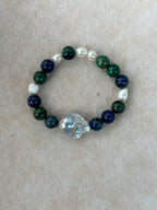 Natural Turquoise and Blue Blood Baroque Designer Handmade Bracelet – Purify the Mind, Natural Healing by NEPTUNE PEARL