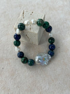 Natural Turquoise and Blue Blood Baroque Designer Handmade Bracelet – Purify the Mind, Natural Healing by NEPTUNE PEARL