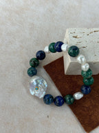 Natural Turquoise and Blue Blood Baroque Designer Handmade Bracelet – Purify the Mind, Natural Healing by NEPTUNE PEARL