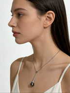 Natural Tahitian Pearl Perfume Bottle Pendant in Sterling Silver by NEPTUNE PEARL