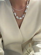 Barnwind Baroque Pearl Necklace with Metallic Accents by NEPTUNE PEARL