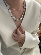 Barnwind Baroque Pearl Necklace with Metallic Accents by NEPTUNE PEARL