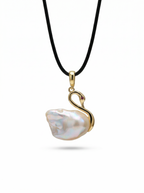 “Swan Lake” Natural Freshwater Baroque Pearl Swan-Shaped Pendant by NEPTUNE PEARL