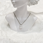 Classic Diamond Pendant with Natural Freshwater Pearl in Sterling Silver by NEPTUNE PEARL