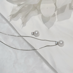 Classic Diamond Pendant with Natural Freshwater Pearl in Sterling Silver by NEPTUNE PEARL